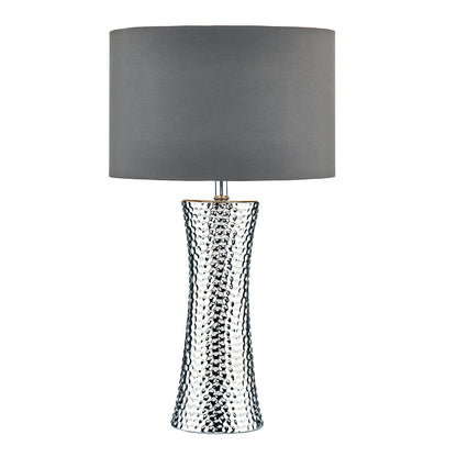 Dar Bokara Grey Faux Silk Satin Drum Shade 38cm