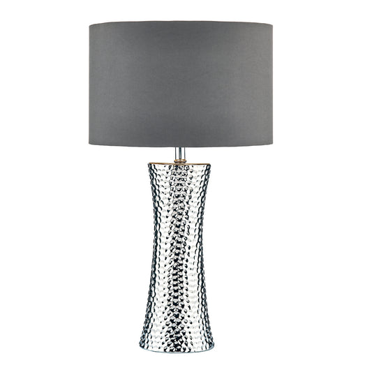 Dar Bokara Grey Faux Silk Satin Drum Shade 38cm