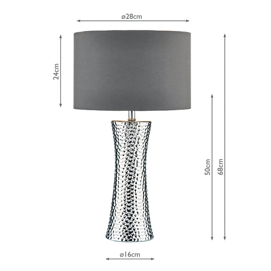 Dar Bokara Grey Faux Silk Satin Drum Shade 38cm