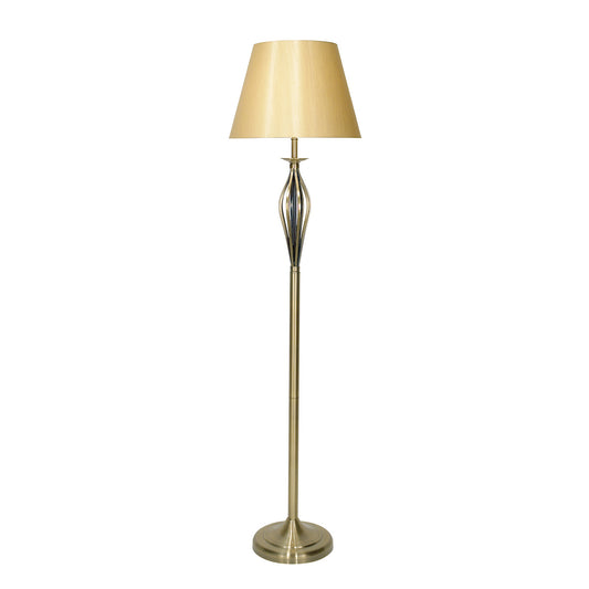 Dar Bybliss Floor Lamp Antique Brass With Shade