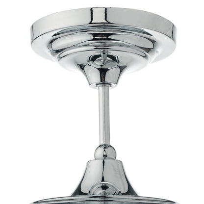 Dar Caden Bathroom Semi Flush Polished Chrome Opal Glass IP44