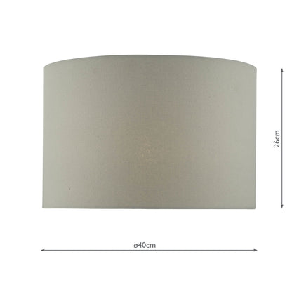 Dar Cassandra Grey Cotton Drum Shade 40cm