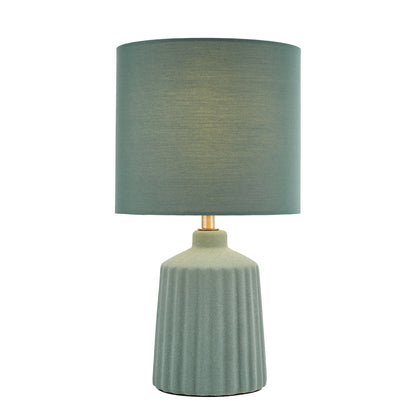 Dar Chloris Small Table Lamp Green With Shade