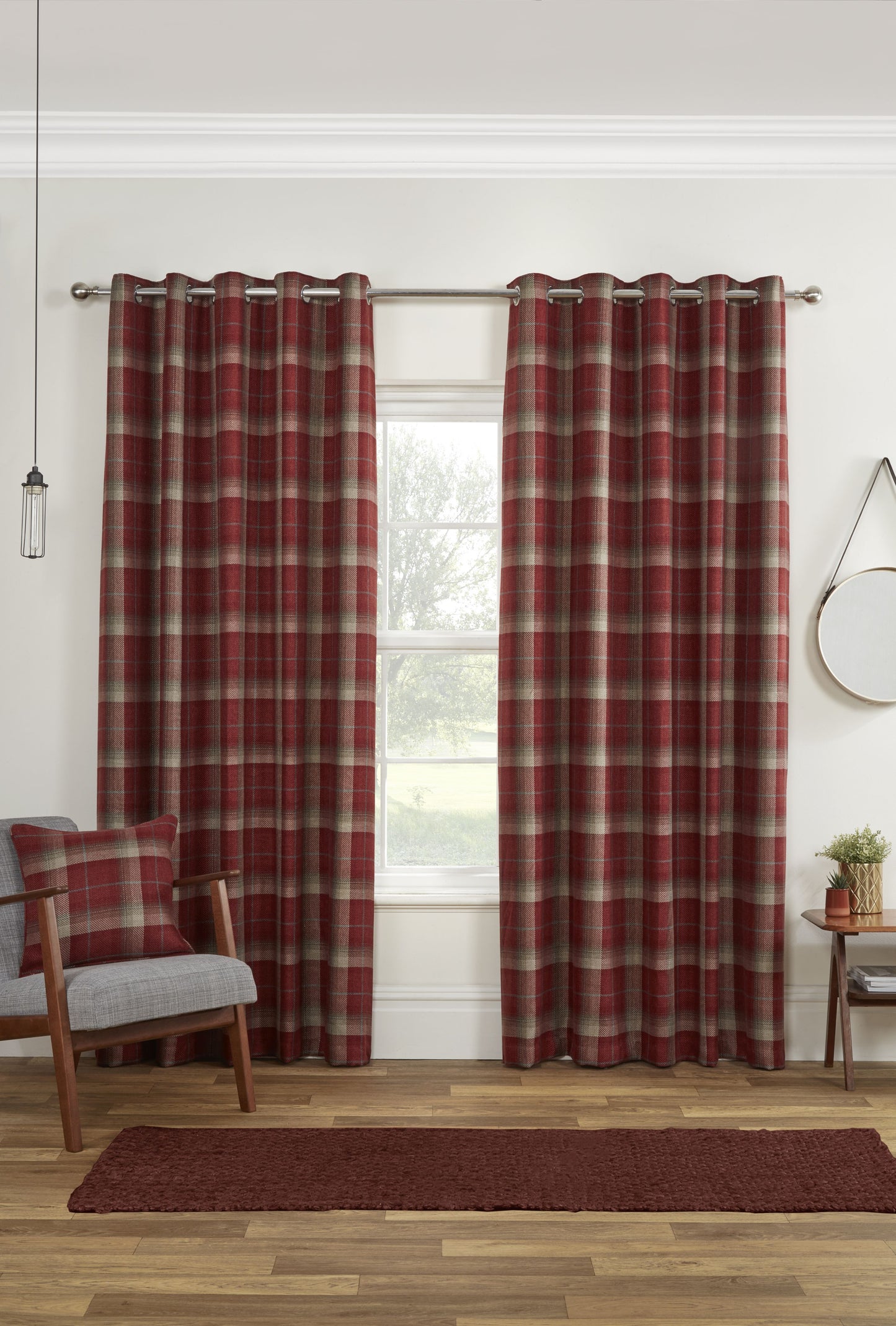 Style Carnoustie Red Ready Made Curtains
