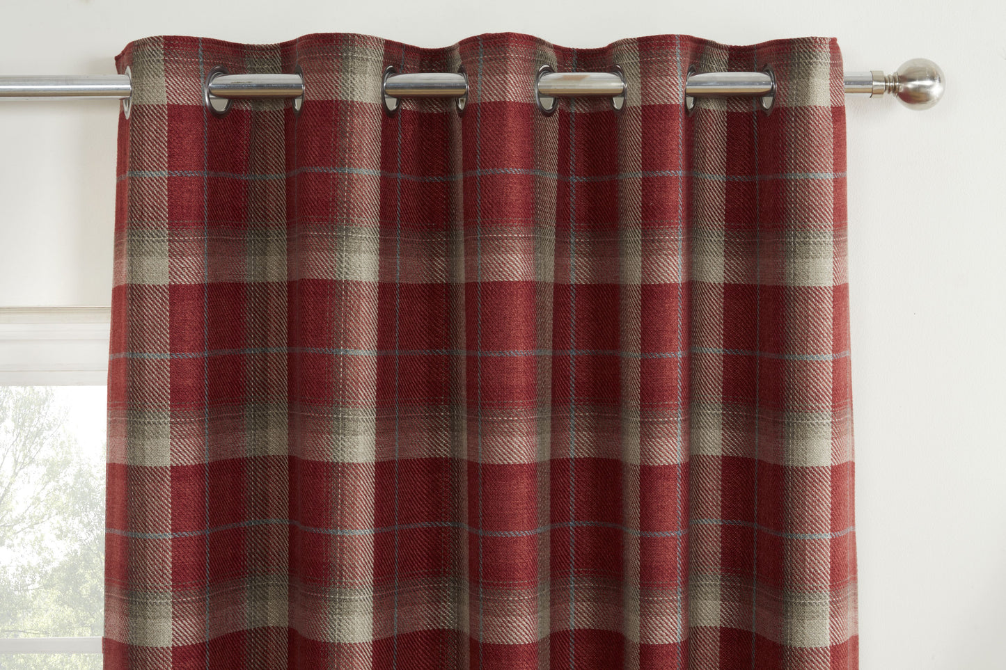 Style Carnoustie Red Ready Made Curtains