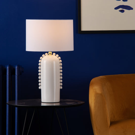 Dar Dolce Table Lamp White Ceramic With Shade