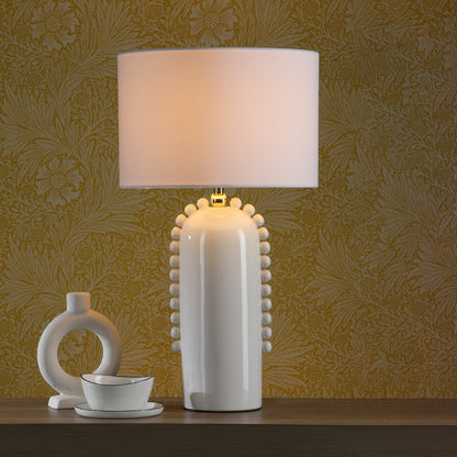 Dar Dolce Table Lamp White Ceramic With Shade