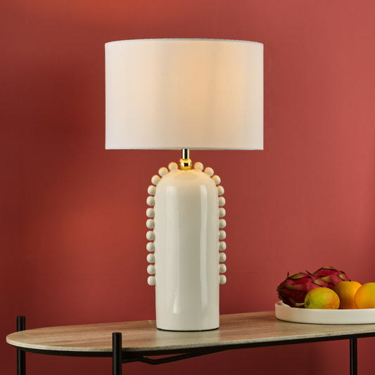 Dar Dolce Table Lamp White Ceramic With Shade