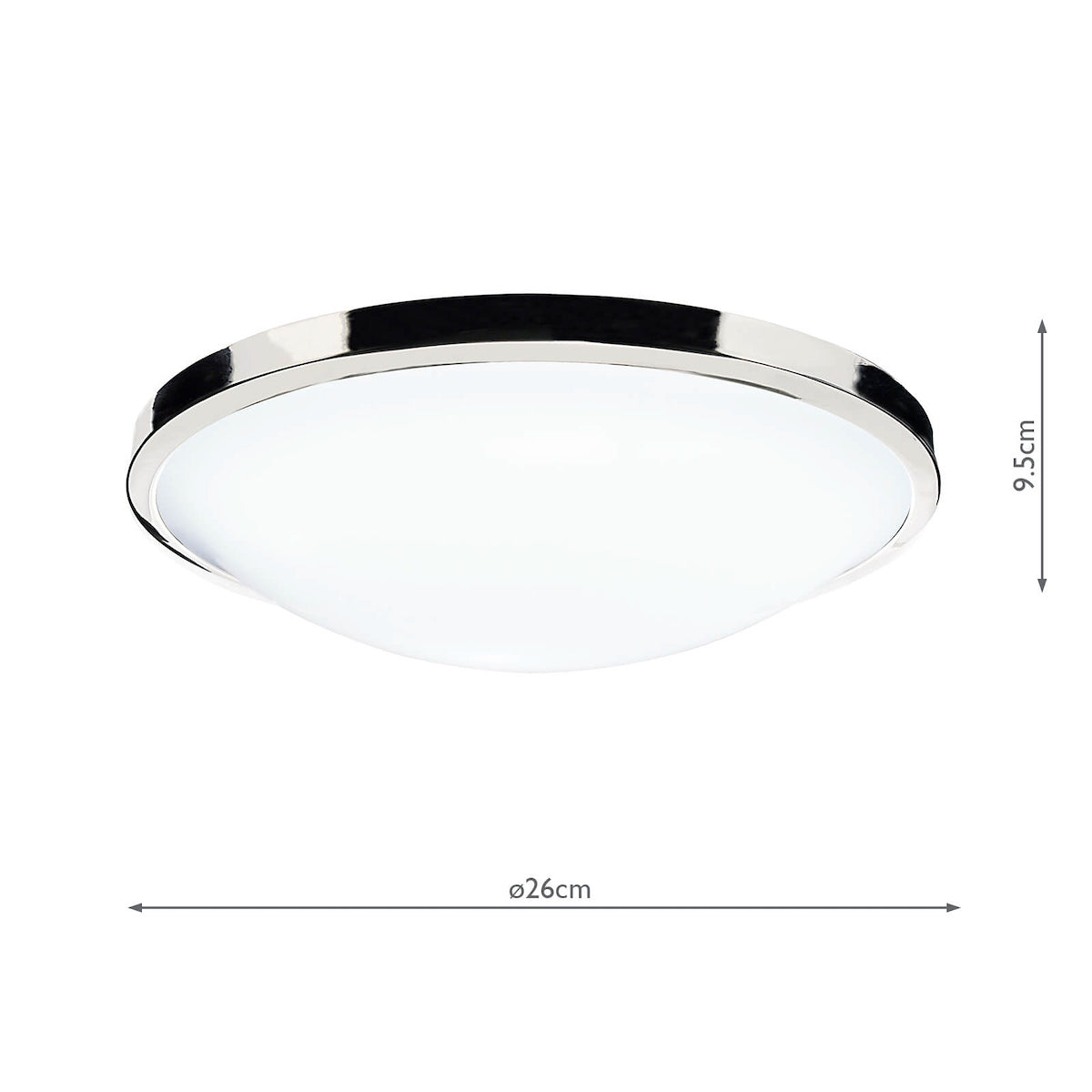 Dar Dover Bathroom Flush Polished Chrome White Acrylic IP44