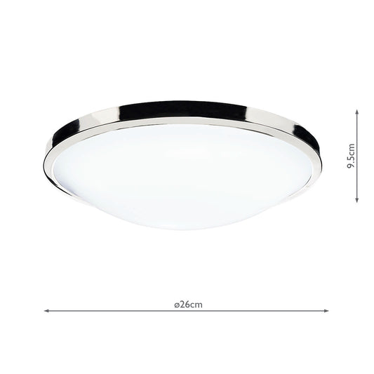 Dar Dover Bathroom Flush Polished Chrome White Acrylic IP44