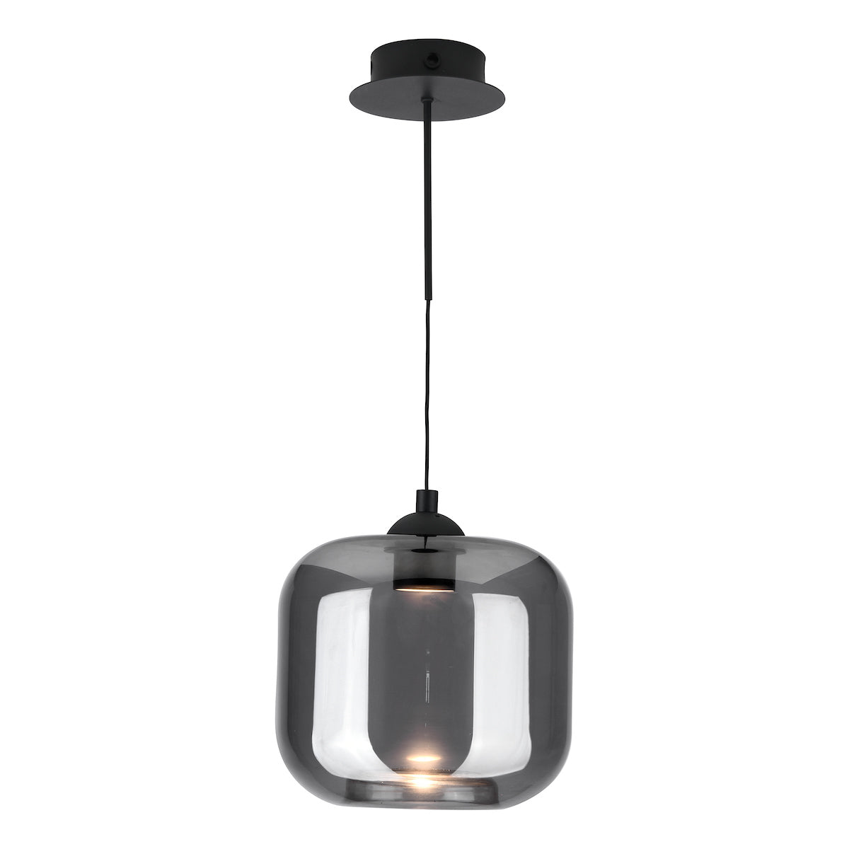 Dar Aiden Easy Fit Pendant Smoked Glass