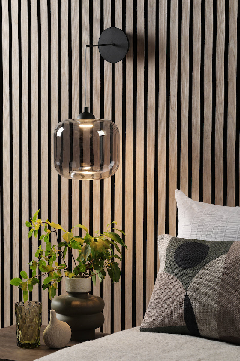 Dar Aiden Easy Fit Pendant Smoked Glass