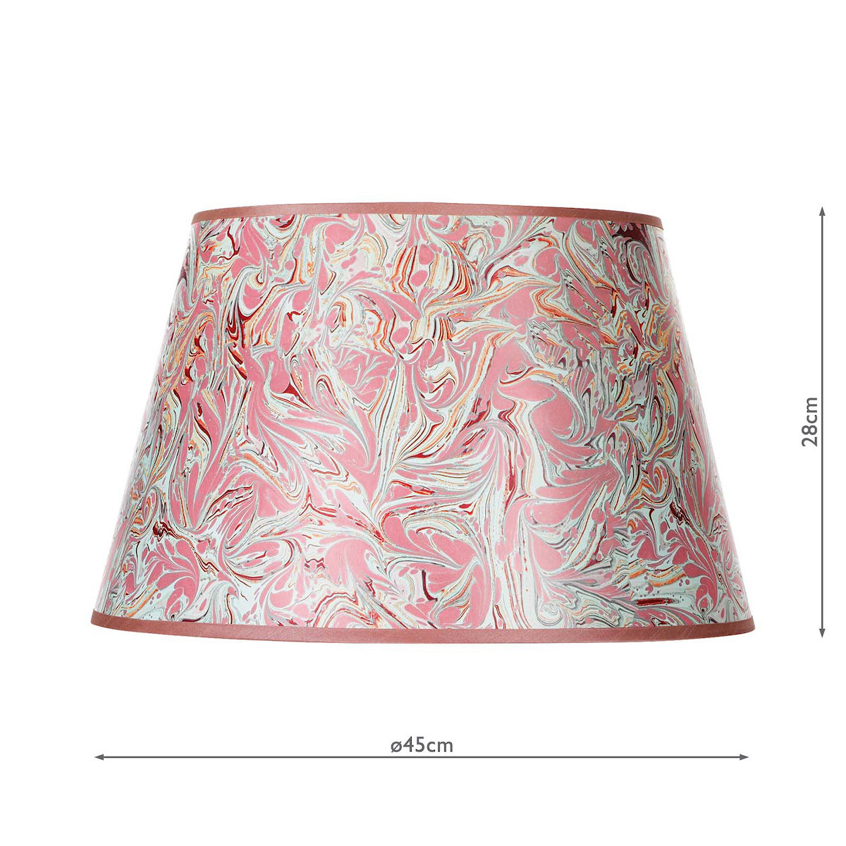 Dar Frida Red Marble Pattern Tapered Drum Shade 45cm