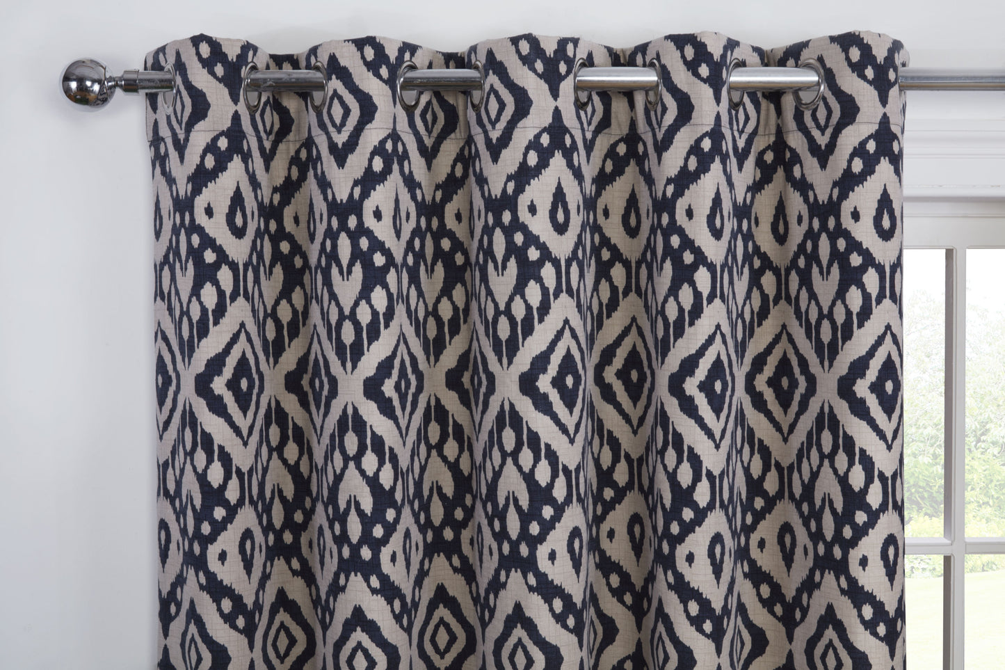Style Marrakech Navy Ready Made Curtains (66"x72")
