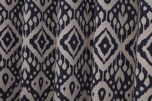Style Marrakech Navy Ready Made Curtains (66"x72")