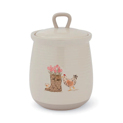 Cooksmart Hen House Lane Wellies & Hens Canister