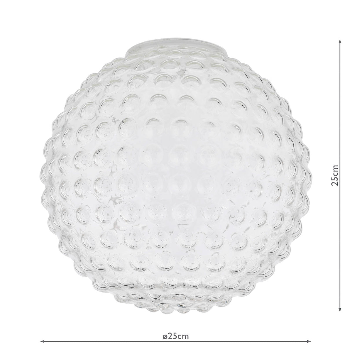 Dar Hobnail Easy Fit Shade Clear Glass 25cm