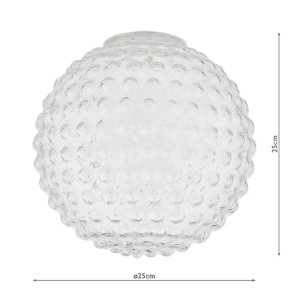 Dar Hobnail Easy Fit Shade Clear Glass 25cm
