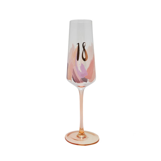 Widdop & Co. Luxe 18th Birthday Brushstroke Birthday Flute