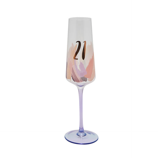 Widdop & Co. Luxe 21st Birthday Brushstroke Birthday Flute