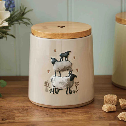 Cooksmart Highland Sheep Beige Ceramic Canister