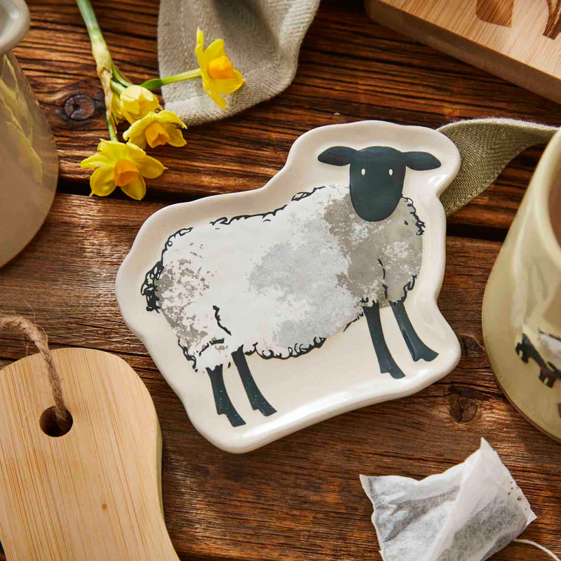 Cooksmart Highland Sheep Ceramic Tea Bag Tidy
