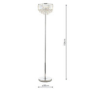 Dar Laura Ashley Vienna 3lt Floor Lamp Crystal & Polished Chrome
