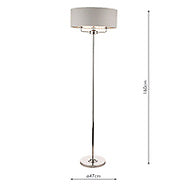 Dar Laura Ashley Sorrento 3 Light Floor Lamp Polished Nickel With Silver Shade