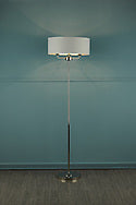 Dar Laura Ashley Sorrento 3 Light Floor Lamp Polished Nickel With Silver Shade