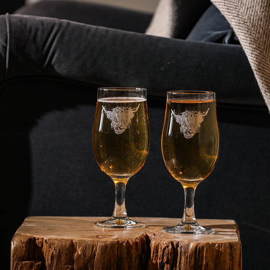 Selbrae House Highland Cow Craft Beer Glasses (Set of 2)