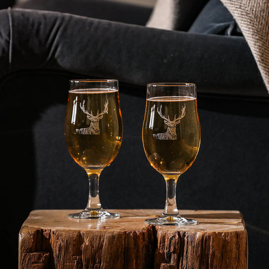 Selbrae House Stag Craft Beer Glasses (Set of 2)