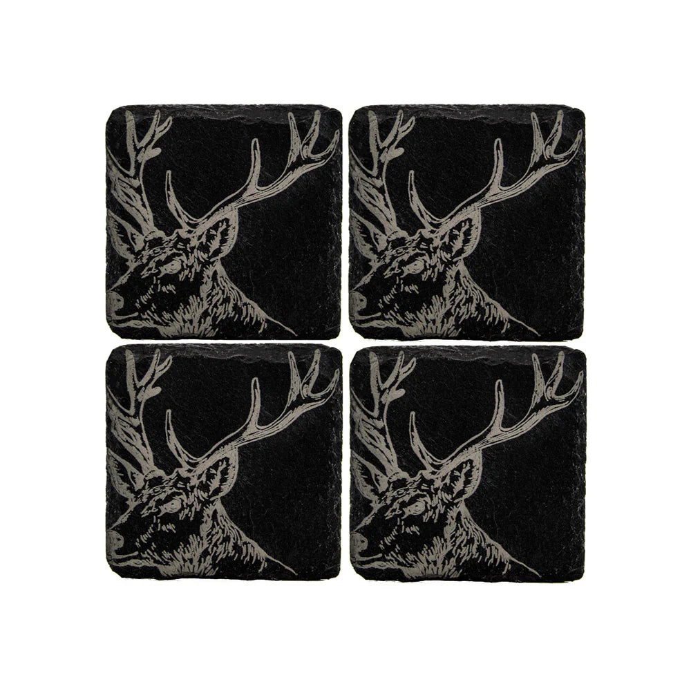 Selbrae House Stag Slate Coasters (Set of 4)