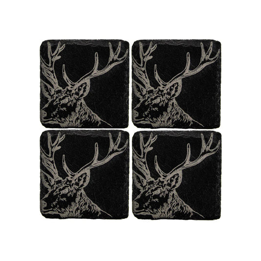Selbrae House Stag Slate Coasters (Set of 4)