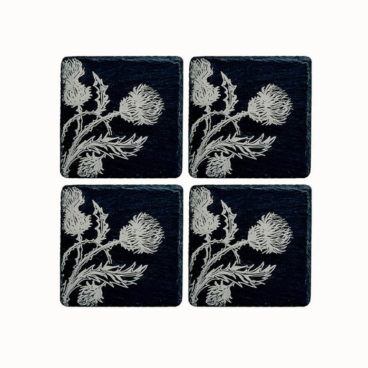 Selbrae House Thistle Trio Slate Coasters (Set of 4)