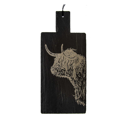 Selbrae House Highland Cow Slate Serving Paddle