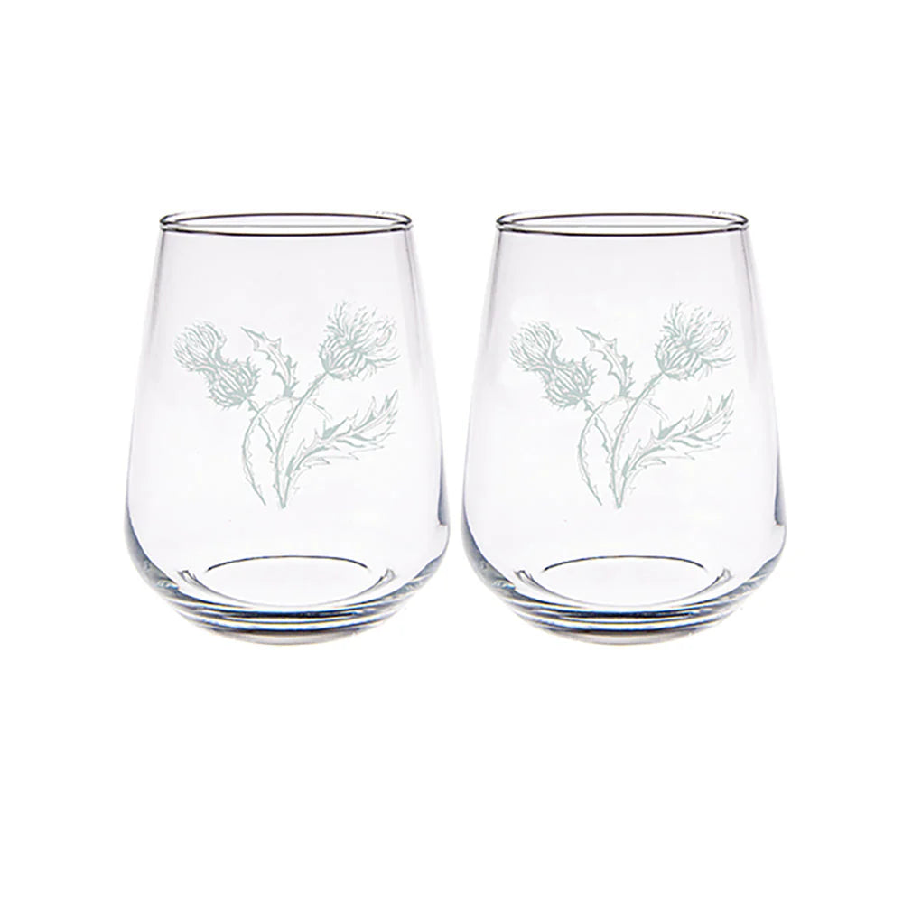 Selbrae House Thistle Trio Stemless Glasses (Set of 2)