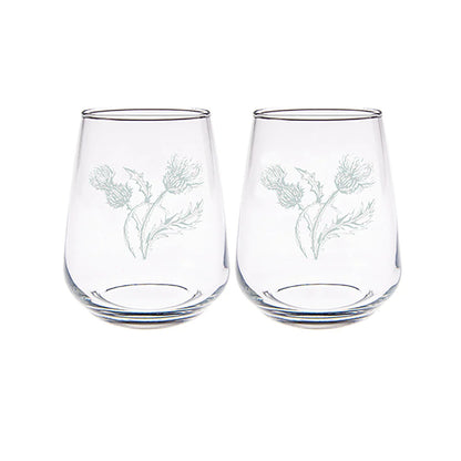 Selbrae House Thistle Trio Stemless Glasses (Set of 2)