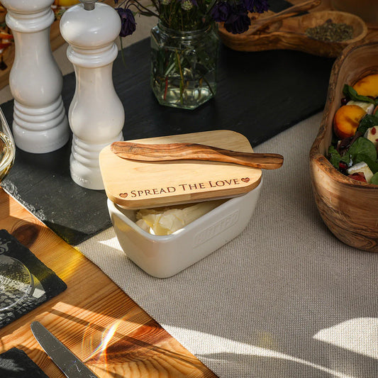 Selbrae House Spread The Love White Butter Dish