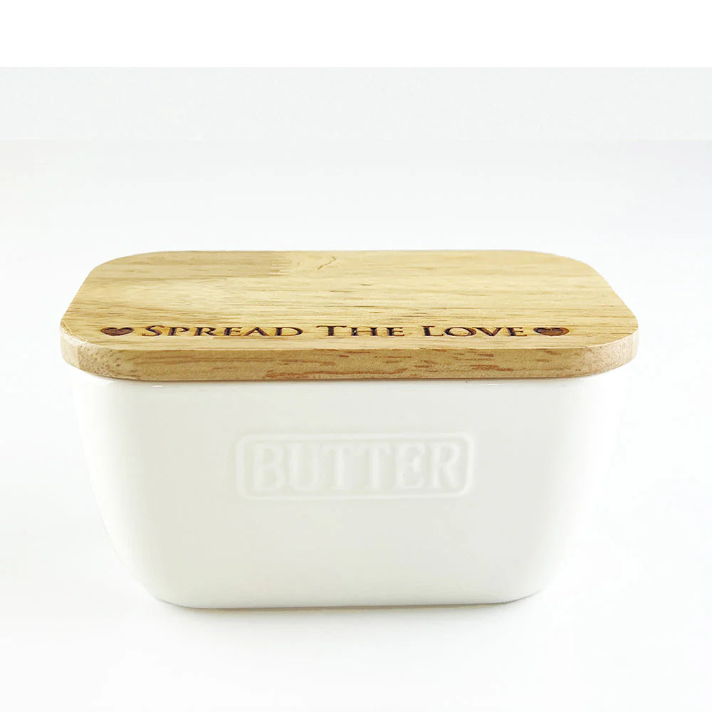 Selbrae House Spread The Love White Butter Dish
