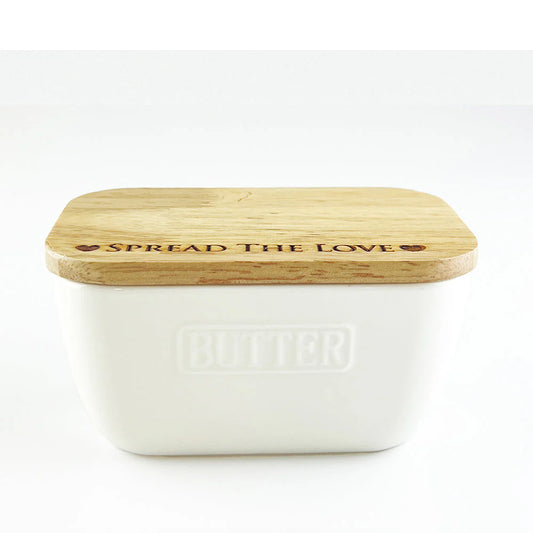 Selbrae House Spread The Love White Butter Dish