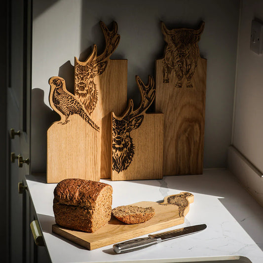 Selbrae House Pheasant Framed Oak Serving Board (Medium)