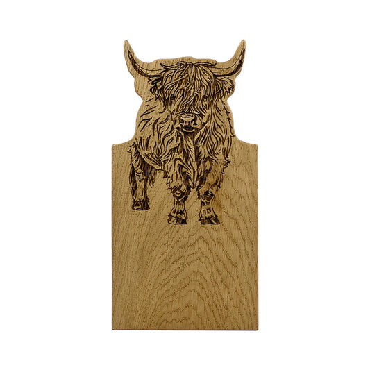 Selbrae House Highland Cow Framed Oak Serving Board (Small)