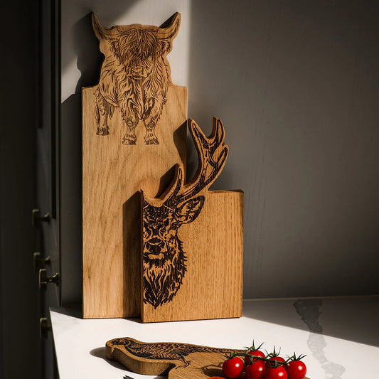 Selbrae House Stag Framed Oak Serving Board (Small)