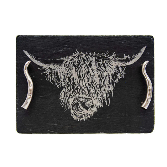 Selbrae House Highland Cow Slate Serving Tray (Medium)