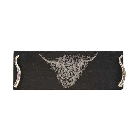 Selbrae House Highland Cow Slate Serving Tray (Small)