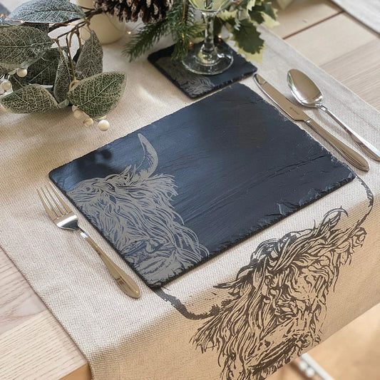 Selbrae House Highland Cow Slate Place Mats (Set of 2)