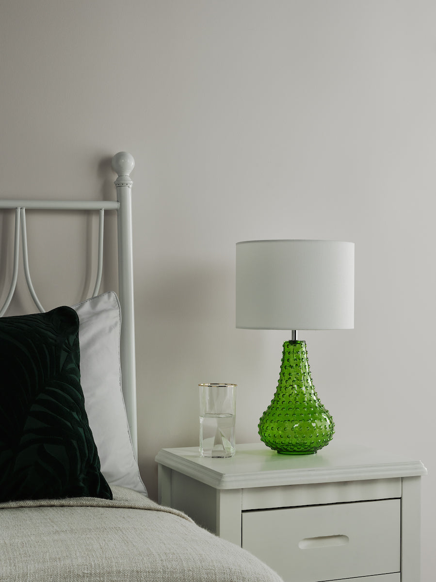 Dar Kristina Table Lamp Green Glass With Shade