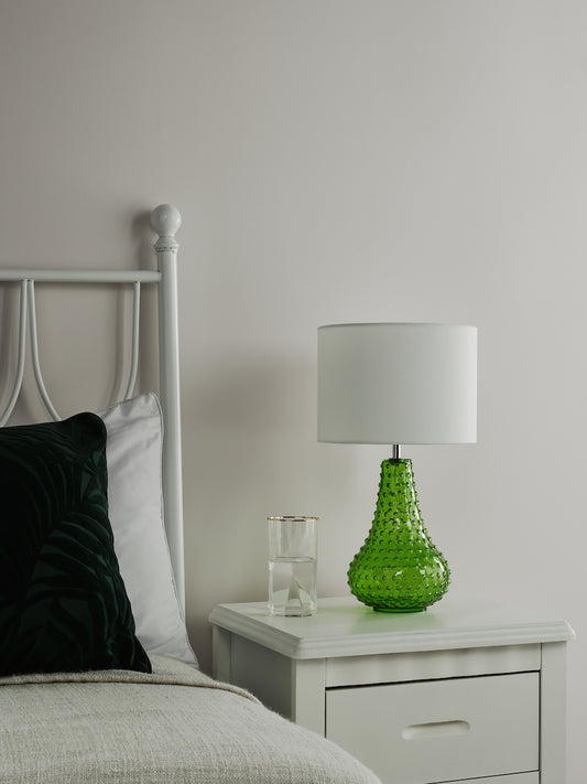 Dar Kristina Table Lamp Green Glass With Shade