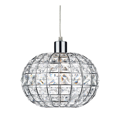 Dar Letitia Non Elec Pendant Polished Chrome Crystal