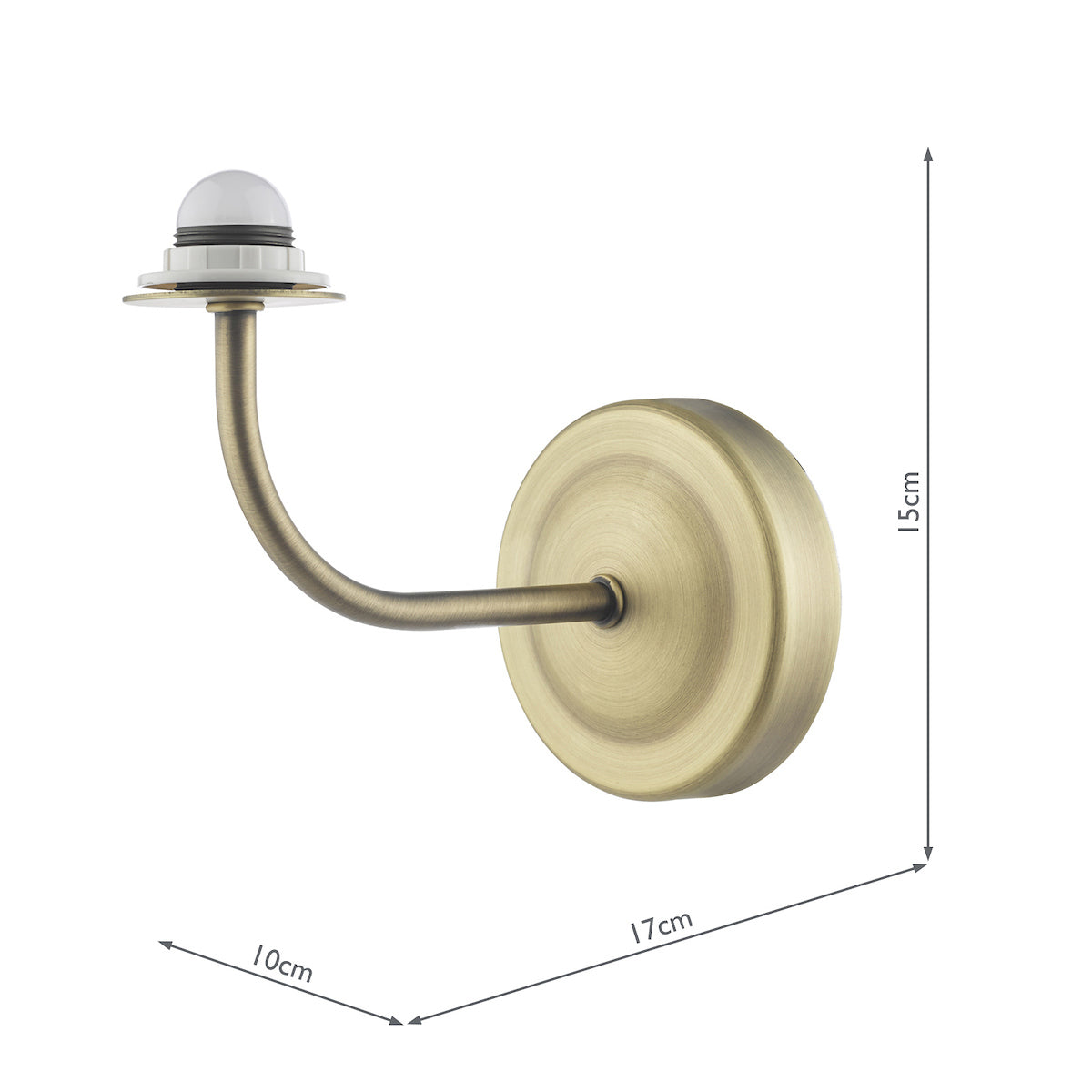 Dar Navarro Rechargeable Wall Light Matt Antique Brass Bracket Only LED